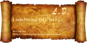 Ledofszky Döniz névjegykártya